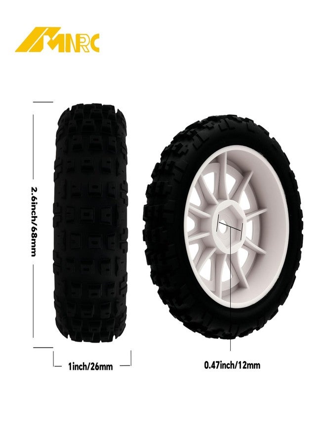 NMNRC Gravel Pattern Rubber Pre Glued Wheel and Tires Plastic Rim for Arrma 1/18 Typhon Grom 22S Series RC Car Upgrades Part White - Image 3